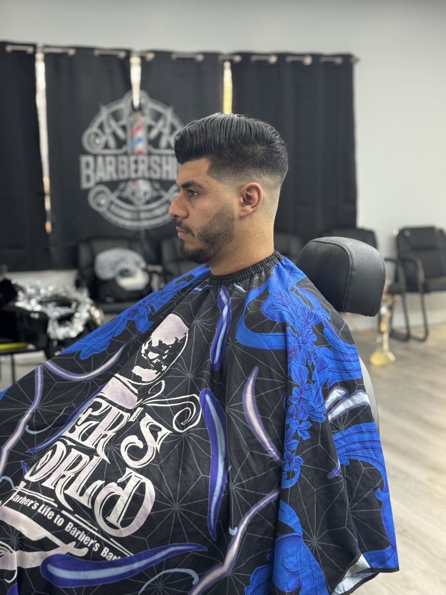 High fade with textured top
