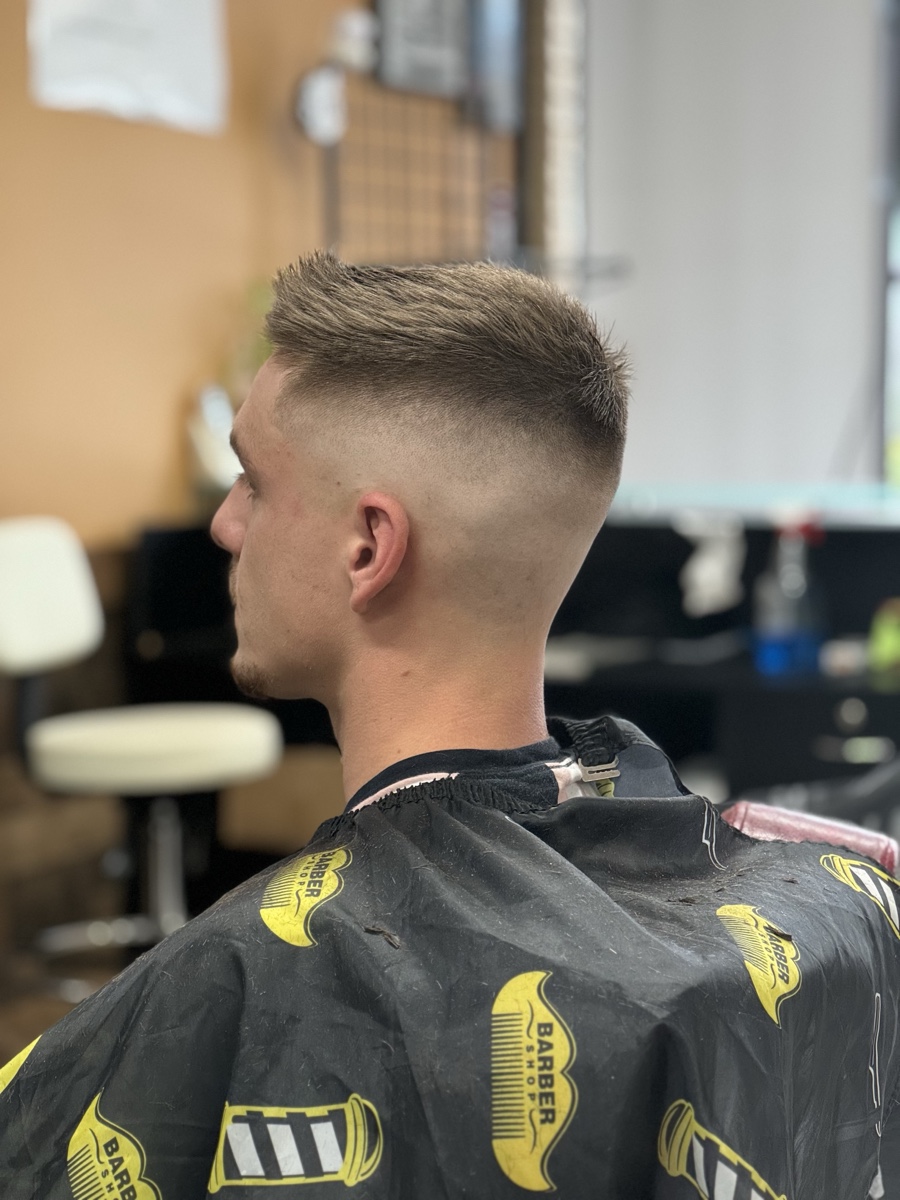Tapered mid-fade with sharp line up